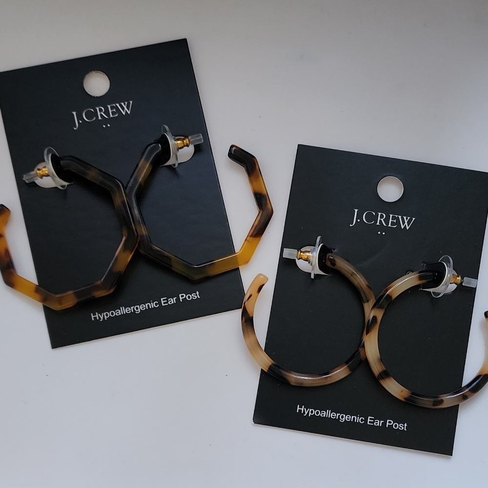 J Crew hypoallergenic ear post earrings.  2 pair.